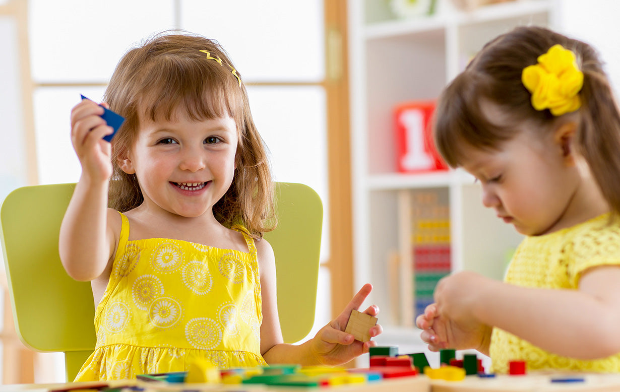 Block building fun with kids